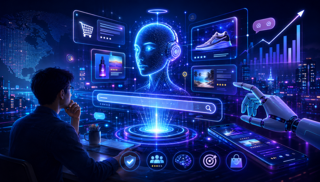Image describing Google AI Mode Ads and Conversational Search Future Concept